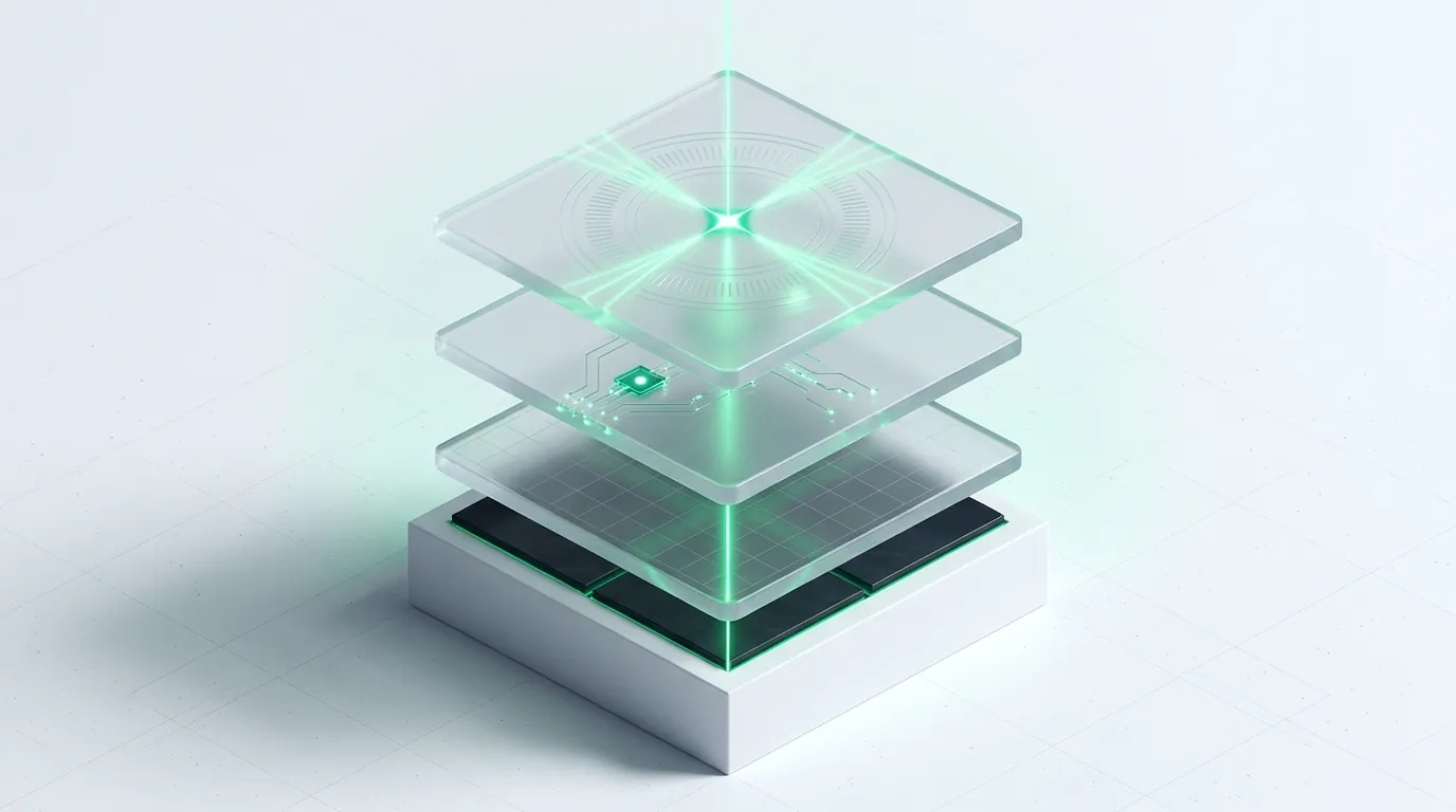 Frosted-glass intake manifold routing emerald droplets cleanly into labelled waiting hands, a monitoring light glowing above, evoking form-to-CRM plumbing with an alert on every leak.