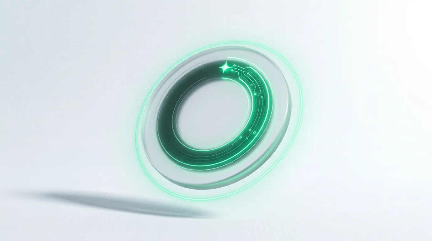 A frosted glass dial with only one emerald arc-segment lit, evoking the consent and quiet-hour timing gate on SMS.